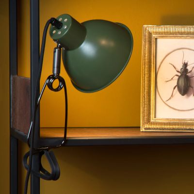 Groene klemlamp Moys, staal
