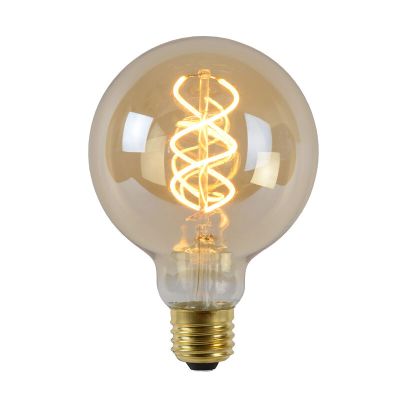 Dimbare E27 LED filament G95 bollamp, Extra warm wit, 5 Watt