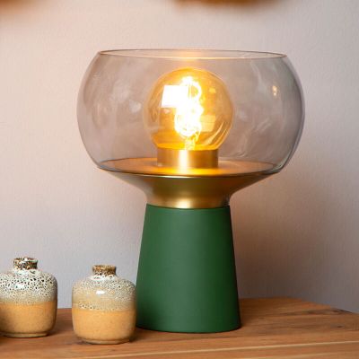 Groene tafellamp retro, Farris, met schakelaar