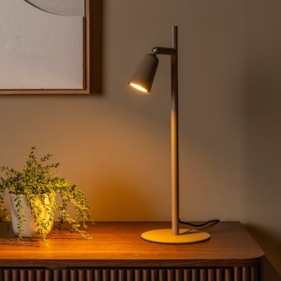 Taupe tafellamp modern, Tiana, met schakelaar