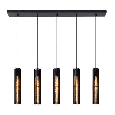 Zwarte moderne hanglamp, Lionel, metaal