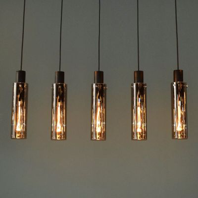 Grijze hanglamp Orlando, glas