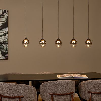 Grijze hanglamp rookglas, Tamino, 5,6W, 3000K LED