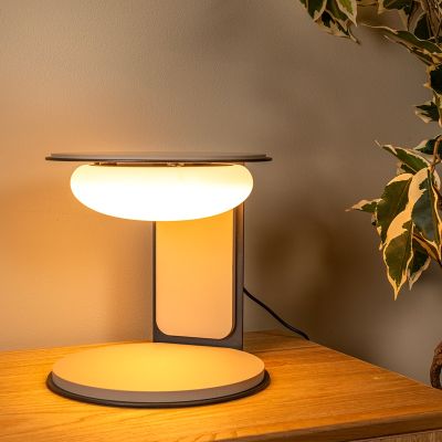 Taupe tafellamp modern, Alinda, 9W, 3000K LED, met schakelaar