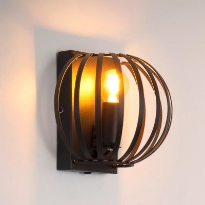 Zwarte wandlamp Manuela, metaal