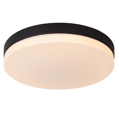 Zwarte badkamer plafondlamp kunststof, Biskit, 36W, 2700K LED, IP44