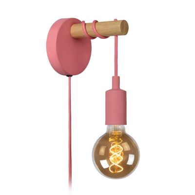 Roze wandlamp Paulien, metaal