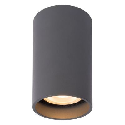 Moderne grijze dim to warm opbouwspot Delto, aluminium, rond