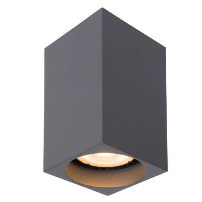 Moderne grijze dim to warm opbouwspot Delto, aluminium, vierkant