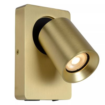 Gouden moderne wandspot, Nigel, aluminium, aan/uit schakelaar op het product