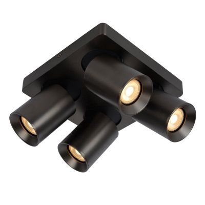 Zwarte moderne plafondspot, Nigel, aluminium