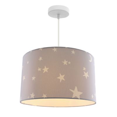 Grijze sterren hanglamp Stars, kinderkamer