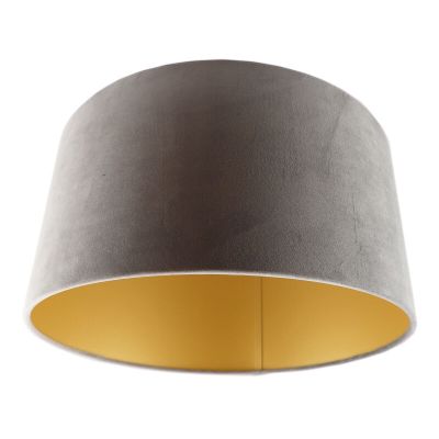 Grijs/gouden velours lampenkap Milene, 40 cm