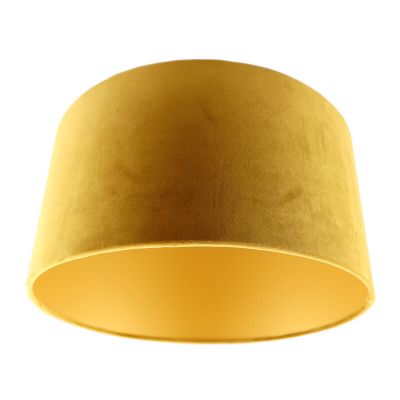 Okergele/gouden velours lampenkap Milene, 40 cm