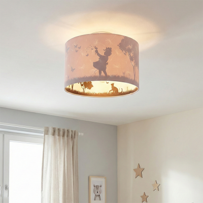 Roze meisjes kinderkamer plafondlamp Vlinders