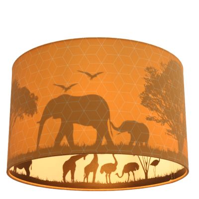 Oranje dieren kinderkamer plafondlamp Safari, Binnenzijde doorschijnend
