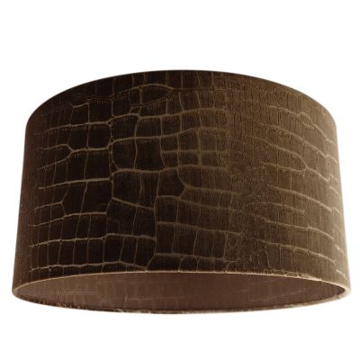 50 cm velours bruine lampenkap croco stof, Emilius