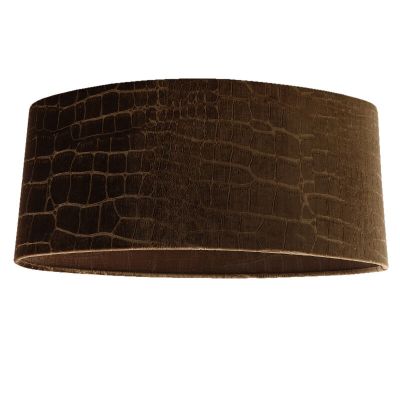 50 cm ovale velours bruine lampenkap croco stof, Emilius