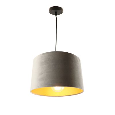 Hanglamp Urvin, grijs met goud velours, 30 cm