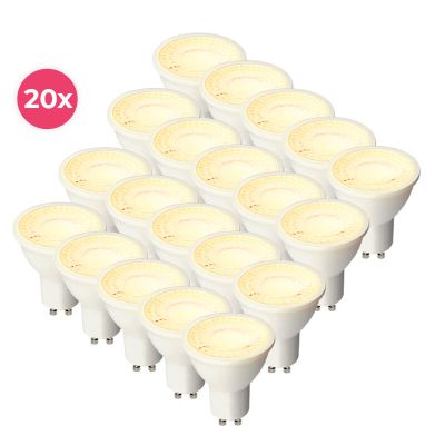 20-packwitte GU10 LED spot Antonie, 3W, 2700K