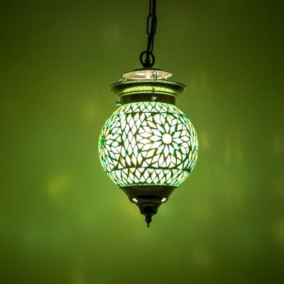 Groene oosterse hanglamp mozaïek, Nisrin