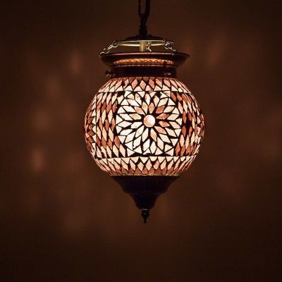 Paarse oosterse hanglamp mozaïek, Nisrin