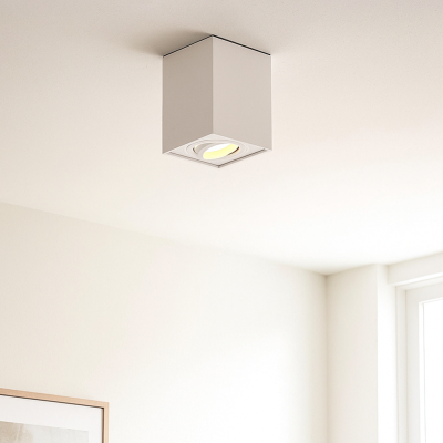 Vierkante, witte opbouwspot Dane, Richtbaar