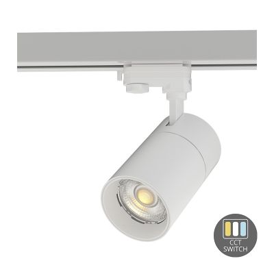 Witte 3-fase spot Rozina, 10W, white switch, dimbaar, Pro