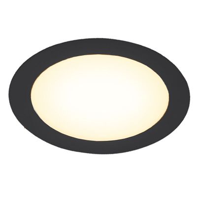 Zwarte downlight aluminium, Umbriel, 9W, 3000K LED, IP44