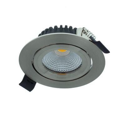 Zilveren downlight aluminium, Wimke, 5W, dim to warm LED, IP44