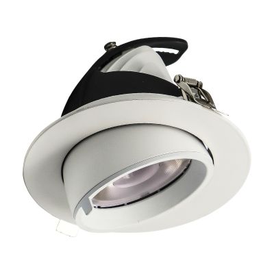 Witte banaanspot downlight aluminium, Anjuli, 15W, white switch LED