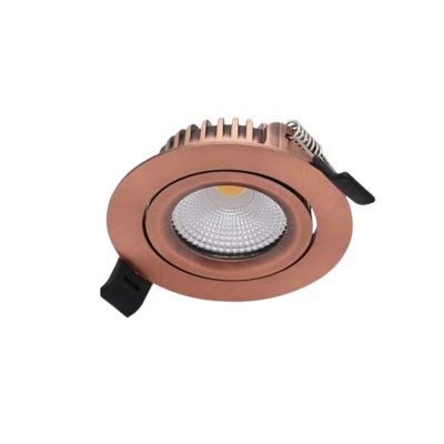 Koperen downlight aluminium, Wimke, 5W, dim to warm LED, IP44