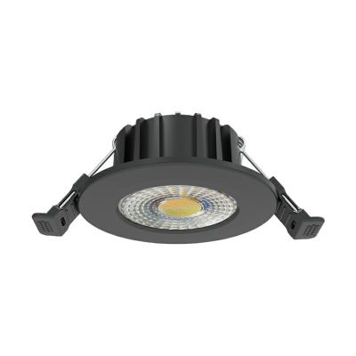 Zwarte downlight aluminium, Hobie, 6W, white switch LED, IP65