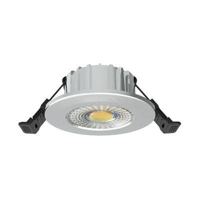 Zilveren downlight aluminium, Hobie, 6W, white switch LED, IP65
