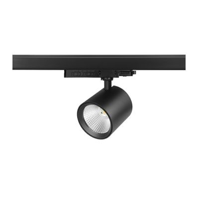 Zwarte 3-fase railsysteem spot aluminium, Jeska, 10W/20W/30W, white switch LED