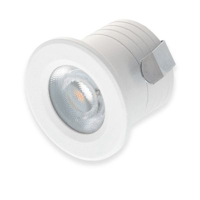 Witte mini inbouwspot aluminium, Philomena, 2W, 2700K LED, IP44