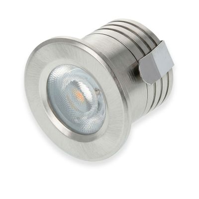 Zilveren mini inbouwspot aluminium, Philomena, 2W, 3000K LED, IP44