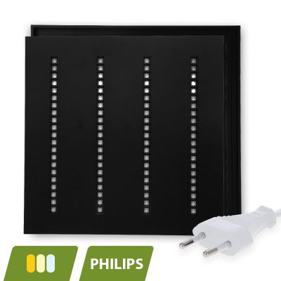 Zwart Louvre LED paneel 60x60 - 30W - white switch - UGR <16