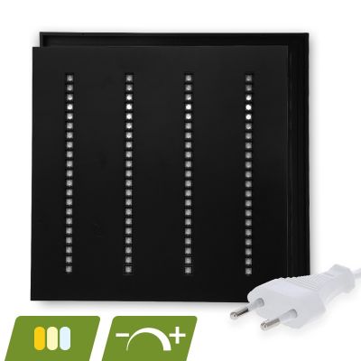 Zwart Louvre LED paneel 60x60 - 30W - white switch - dimbaar - UGR <16