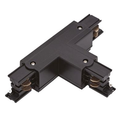T-vorm connector voor 3-fase railverlichting, links 2, zwart, Pro