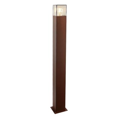 Roestkleur staande buitenlamp Sanel, Smoke glas, 90cm