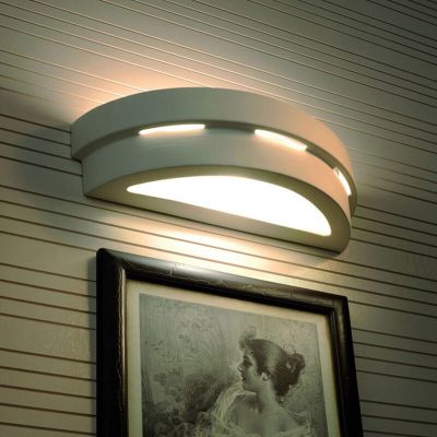 Moderne up down wandlamp Lidwina, wit, keramiek