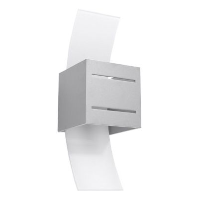 Grijze up down wandlamp Jasmien, aluminium