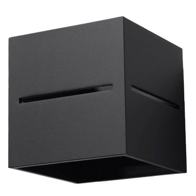 Zwarte up down wandlamp Jacky, aluminium