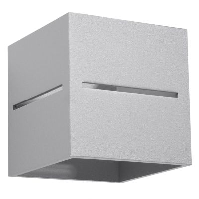 Grijze up down wandlamp Jacky, aluminium