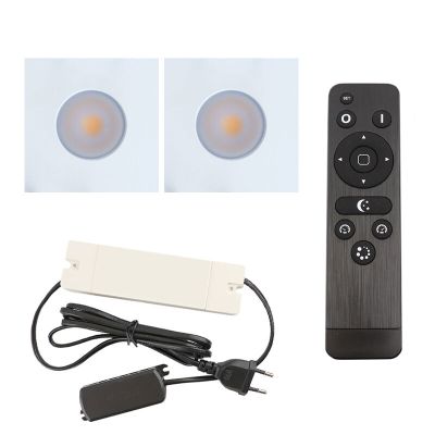 2 vierkante witte veranda inbouwspots Dico, IP65, incl. aansluitset en afstandbediening