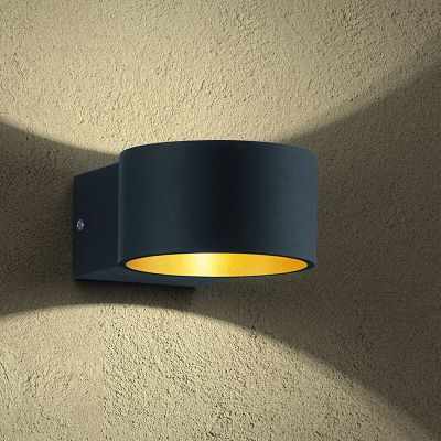 Zwarte up down wandlamp modern, Tyra, 4,3W, 3000K LED
