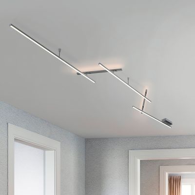 Nikkelen plafonnière design, Kandla, 6W, 3000K LED