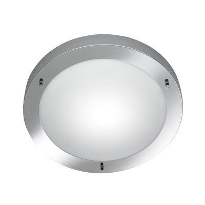 Nikkelen badkamer plafondlamp glas, Hadleigh, IP44