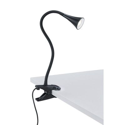 Zwarte klemspot kunststof, Yelaisa, 3W, 3000K LED, met schakelaar